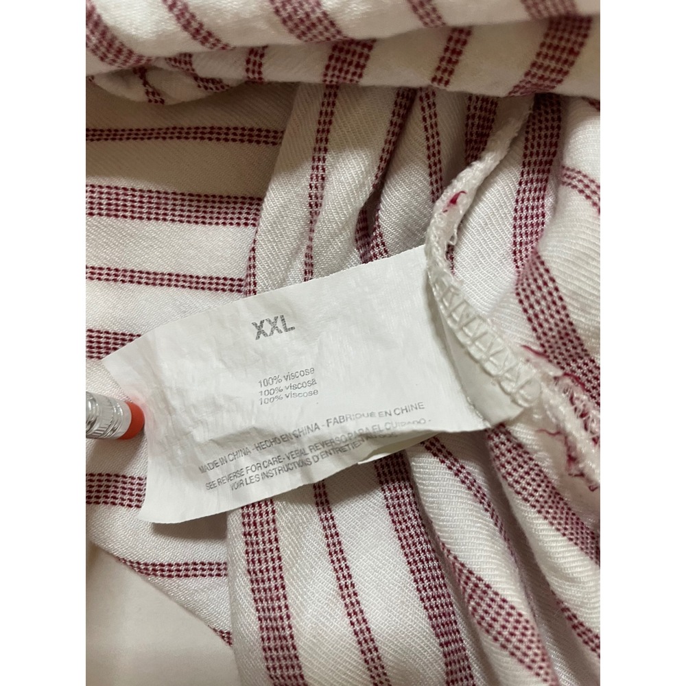 Nine West  Blouse Womens XXL Red White Striped V-Neck Short Sleeve Excellent - Picture 6 of 6